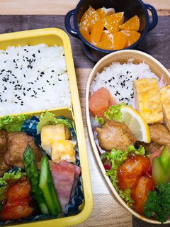 息子と娘のお弁当 R4.1.4-レシピのメイン写真