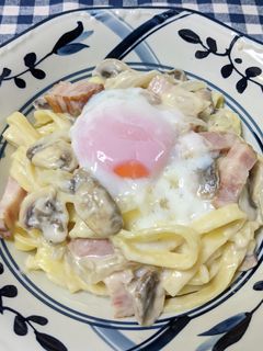 味付け不要! 半熟卵で簡単カルボナーラ-レシピのメイン写真