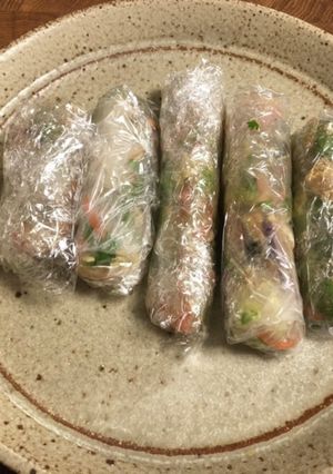 パリパリ湯葉入りベジタリアン生春巻き-レシピのメイン写真