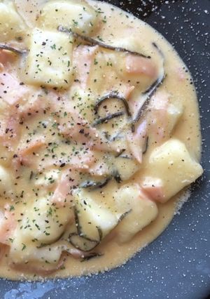 余り物で♪お餅の濃厚カルボナーラ-レシピのメイン写真