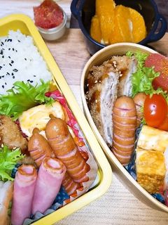 息子と娘のお弁当 R4.1.5-レシピのメイン写真