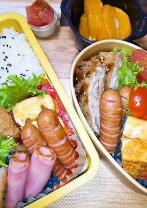 息子と娘のお弁当　R4.1.5-レシピのメイン写真