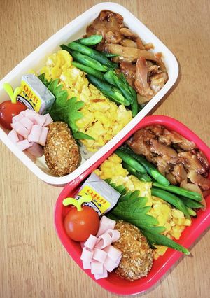 早っ!照り焼きチキンの三色丼☆弁当-レシピのメイン写真