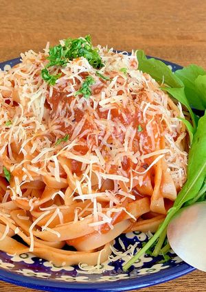 自家製猪肉ベーコンのトマトパスタ-レシピのメイン写真