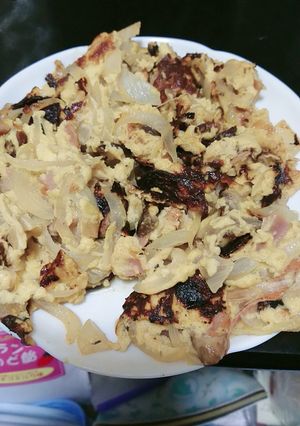干ししいたけとベーコンのキャッシュ風-レシピのメイン写真