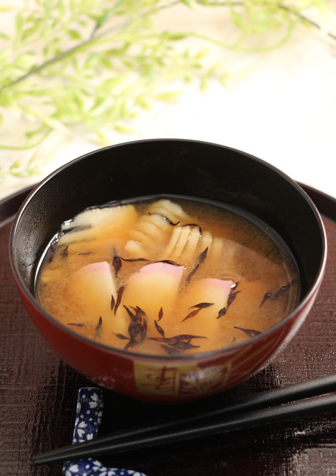 痛風対策！ひじきとたけのこのお味噌汁-レシピのメイン写真