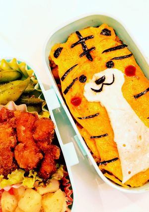 寅年　オムライス　キャラ弁-レシピのメイン写真
