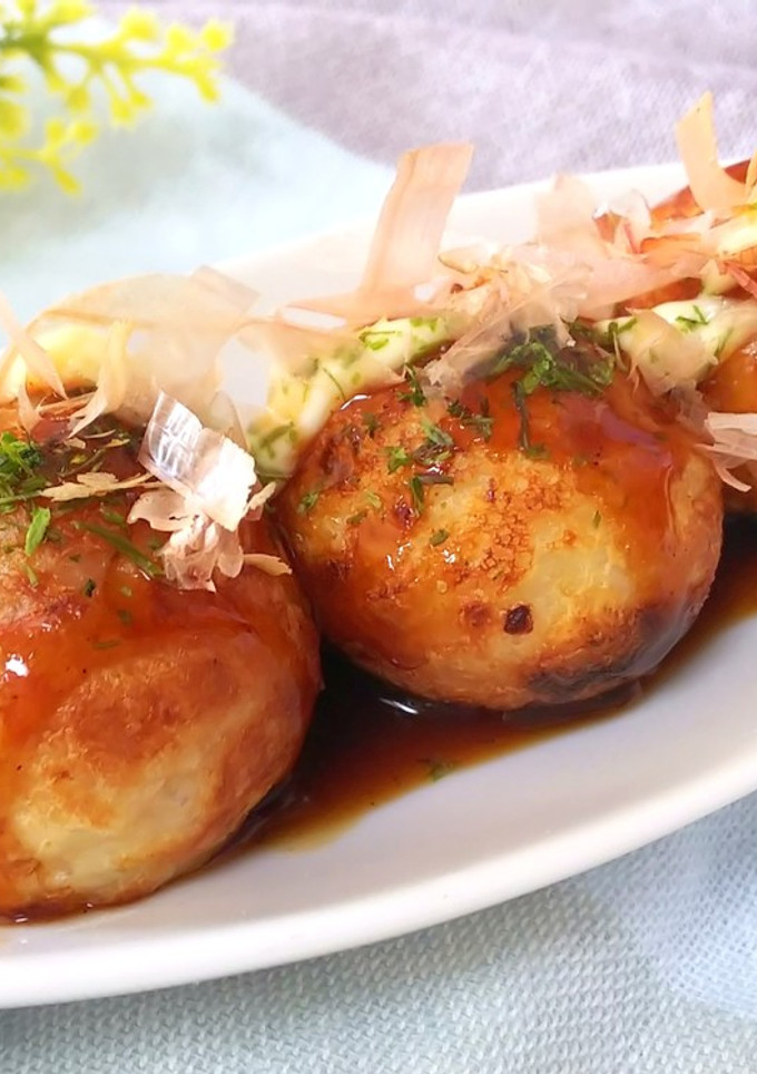 たこ焼き風 もち明太チーズ焼き-レシピのメイン写真