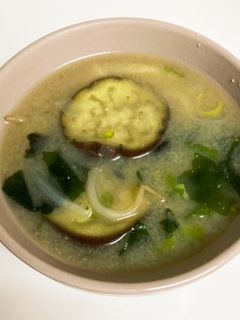 菜の花と茄子のみそ汁-レシピのメイン写真