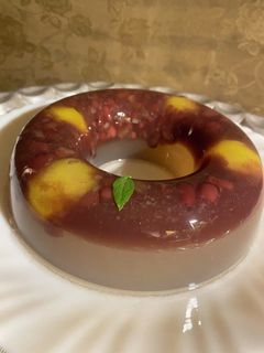 栗甘露煮とレトルトぜんざいの寒天デザート-レシピのメイン写真
