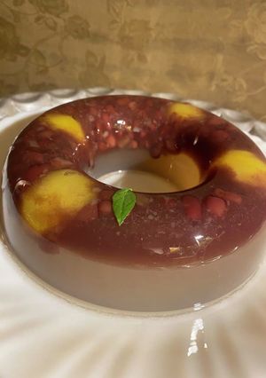 栗甘露煮とレトルトぜんざいの寒天デザート-レシピのメイン写真