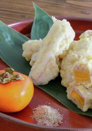 おけさ柿の豚肉巻きフリット-レシピのメイン写真
