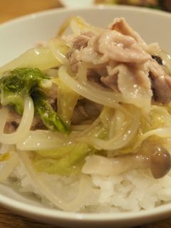 鍋の残り活用♪土鍋で中華丼-レシピのメイン写真