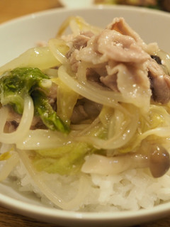 鍋の残り活用♪土鍋で中華丼-レシピのメイン写真