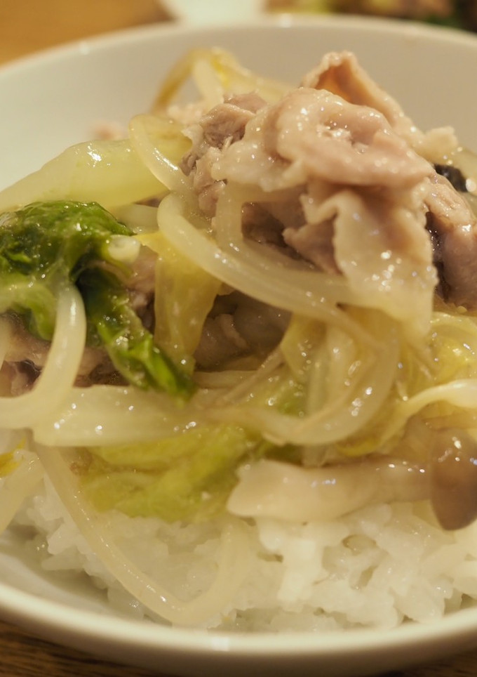 鍋の残り活用♪土鍋で中華丼-レシピのメイン写真