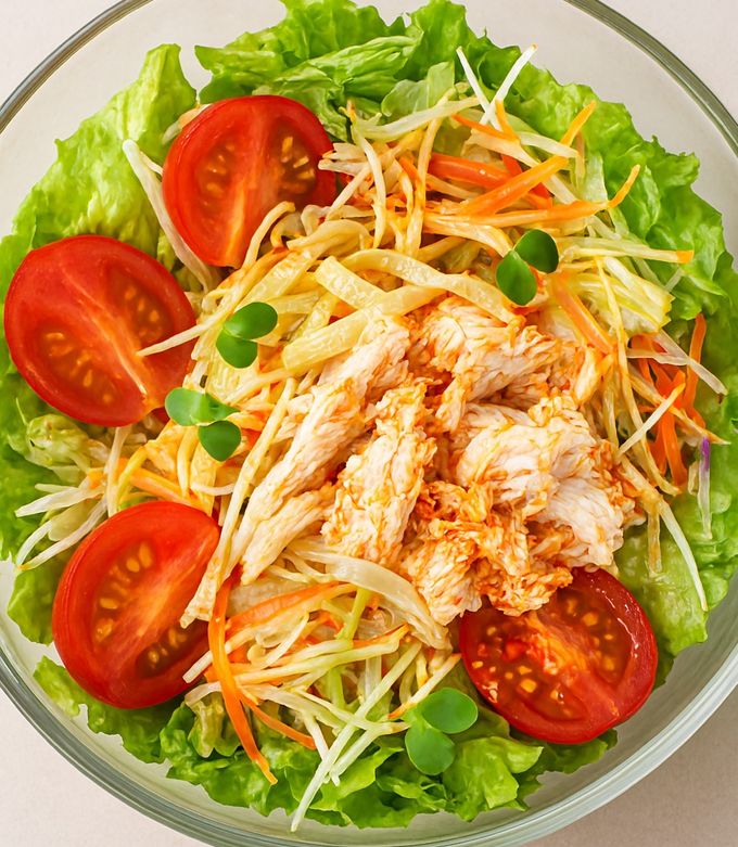 豆*腐様 超学生 組み立て用ペーパーとカード 簡単ランチ！豆腐皮でピリ辛サラダボウル by 豆腐皮のある暮らし