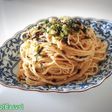 明太子と酒盗のバター風味パスタ