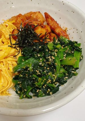 照り焼き3色丼-レシピのメイン写真