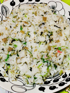 七草と梅ちりめんの混ぜご飯-レシピのメイン写真
