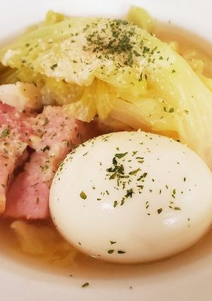キャベツと卵とベーコンのスープ-レシピのメイン写真