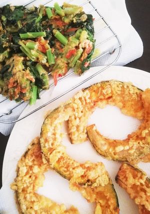 かぼちゃの天ぷら・小松菜のかき揚げ-レシピのメイン写真
