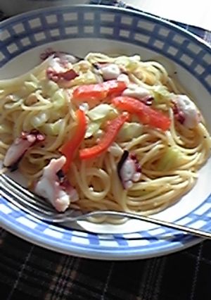 ～タコとキャベツのペペロンチーノ～-レシピのメイン写真