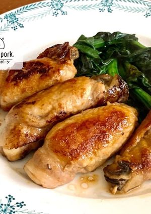 美肌を作る！牡蠣の豚肉包みほうれん草添え-レシピのメイン写真