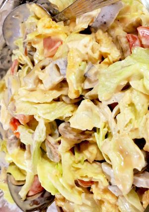 レタスと炒り卵の温野菜サラダ-レシピのメイン写真
