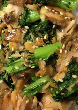 美味しさプラス！塩鮭とワサビ菜のふりかけ-レシピのメイン写真