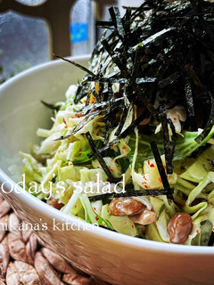 キャベツと納豆とたくあんのつゆマヨサラダ-レシピのメイン写真
