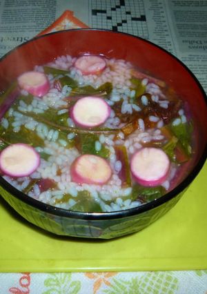 七草粥の日に日野菜粥を作る-レシピのメイン写真
