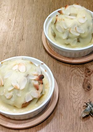 焼きリンゴ☆アーモンドクリームソースかけ-レシピのメイン写真