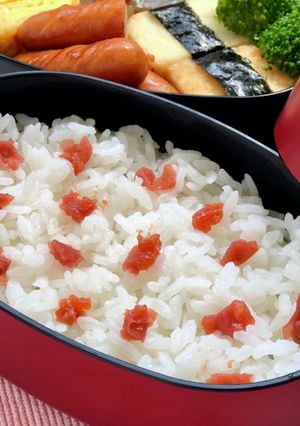 懐かしいお弁当♡ご飯に梅干しを散りばめて-レシピのメイン写真