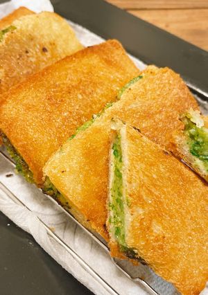 パクチーエビパン-レシピのメイン写真