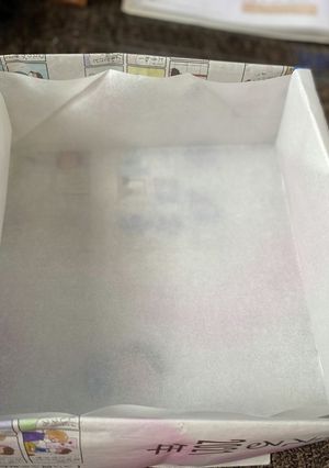 カステラ新聞紙の中に敷くクッキングシート-レシピのメイン写真