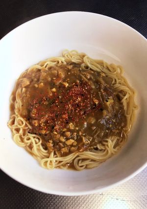 カレー鍋アレンジ4 汁なしカレーラーメン-レシピのメイン写真