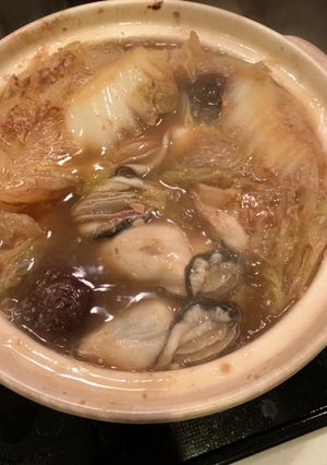 簡単　牡蠣鍋　鰹節で出汁を作ります-レシピのメイン写真