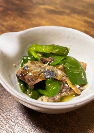 鯖缶(オリーブオイル)とピーマンの旨煮-レシピのメイン写真