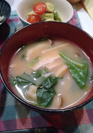 ほうれん草のミルク味噌汁-レシピのメイン写真