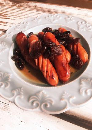 ソーセージのレーズンソース煮-レシピのメイン写真