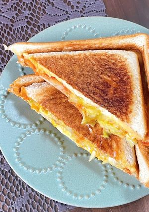 卵とキャベツで!喫茶店風ホットサンド-レシピのメイン写真