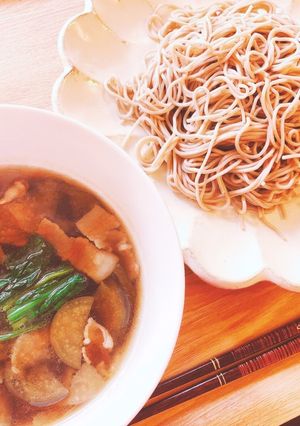 茄子と豚肉のつけそば-レシピのメイン写真