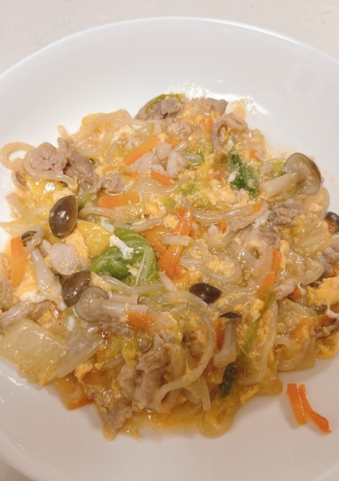 白菜と豚肉のとろたま煮♡-レシピのメイン写真