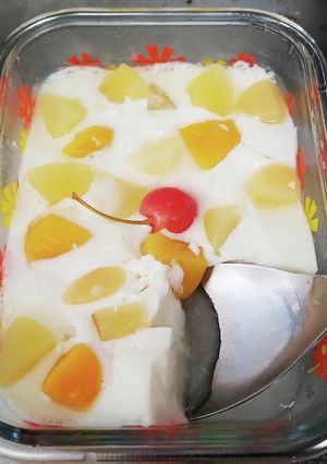 牛乳寒天(フルーツ入り)-レシピのメイン写真