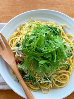 *簡単*しらすと水菜の和風ペペロンチーノ-レシピのメイン写真