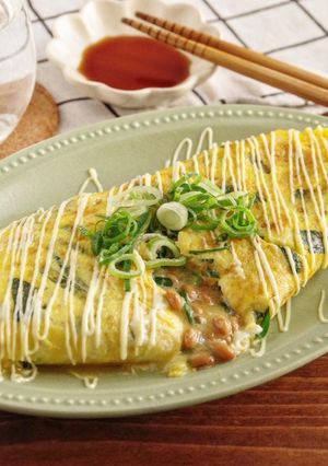 ☆簡単☆納豆とチーズのニラ玉オムレツ-レシピのメイン写真