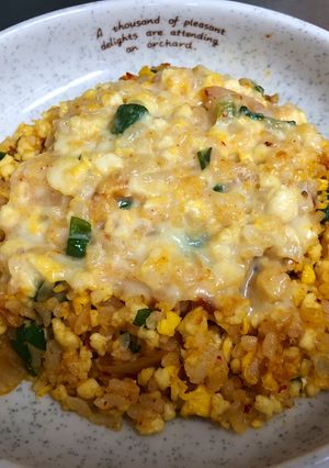 キムチ豆腐炒飯のチーズ乗せ焼き-レシピのメイン写真