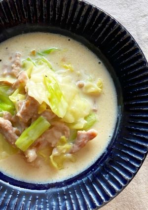 ＊材料2つ＊豚こまとキャベツのクリーム煮-レシピのメイン写真