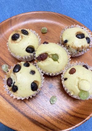 おせちの黒豆で♪ふわもち蒸しパン-レシピのメイン写真