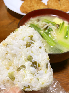 漬物&クリチ&鰹節のおにぎり-レシピのメイン写真